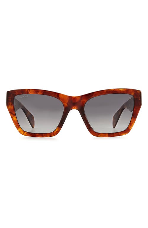 54mm Gradient Rectangle Sunglasses in Havana Brown /Gray Sf Polar
