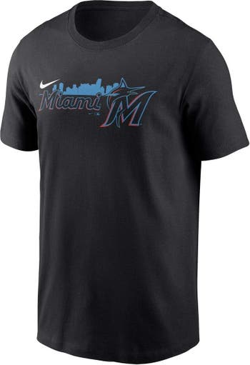 Men's Nike Black Miami Marlins Local Team Skyline T-Shirt Size: Small