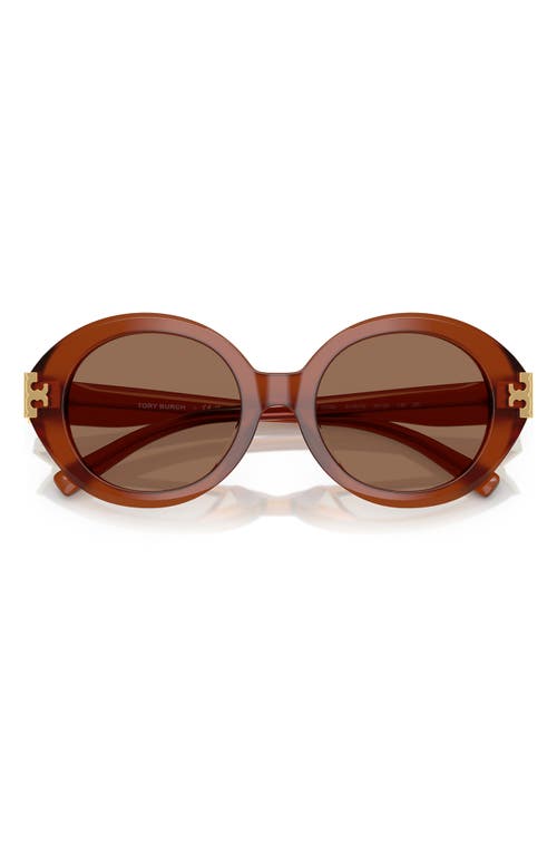 Tory Burch 52mm Oval Sunglasses In 31767352 Opal Brown