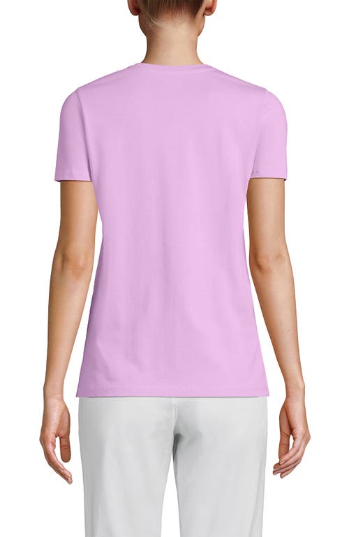 Shop Lands' End Relaxed Supima Cotton Crew Neck T-shirt In Pink Amethyst