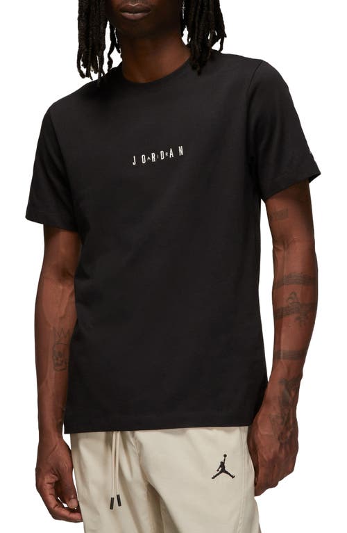Nike Jordan Embroidered Crewneck T-shirt In Black/sail/sail