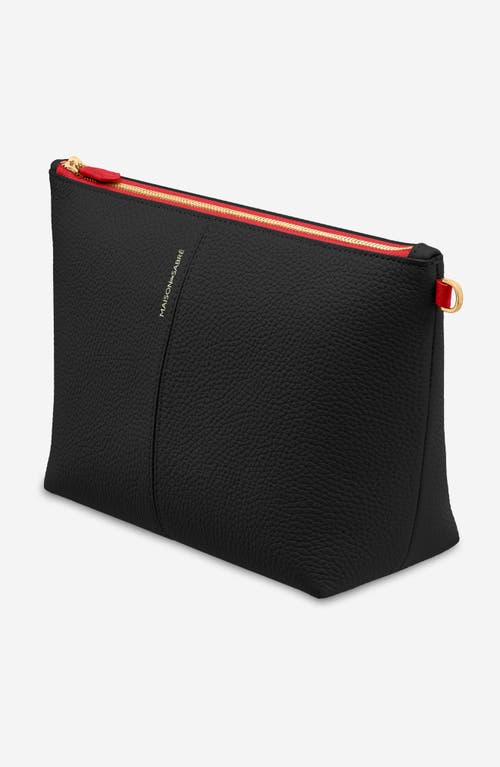 Maison De Sabre Maison De Sabré Medium Leather Flaire Pouch In Rouge Noir