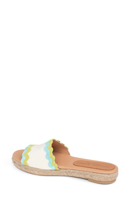 Shop Patricia Green Ava Ric Rac Platform Espadrille Slide Sandal In Lime/aqua