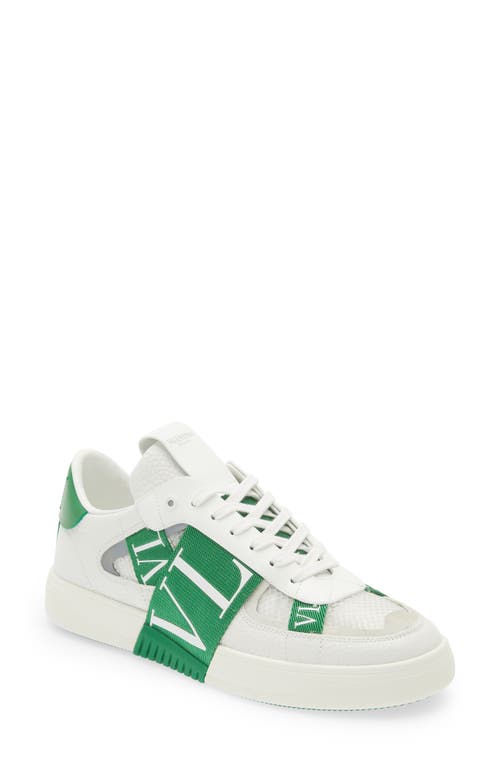 Valentino Garavani VL7N Logo Band Sneaker in White/Green