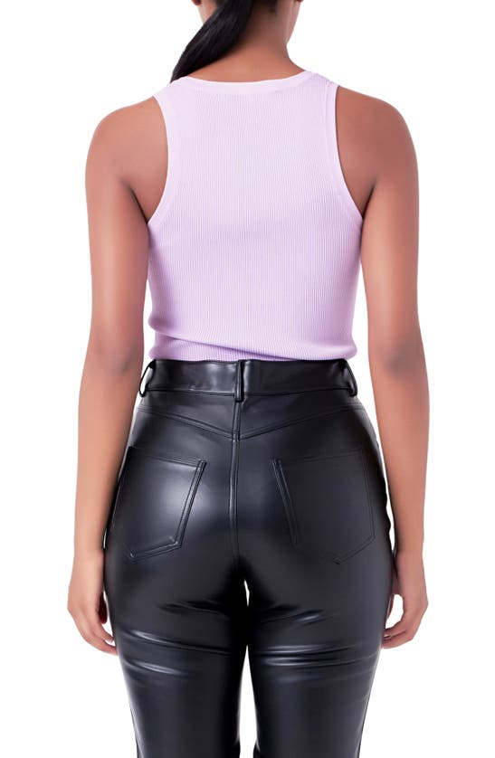Endless Rose Ribbed Sweater Tank Top In Lavender