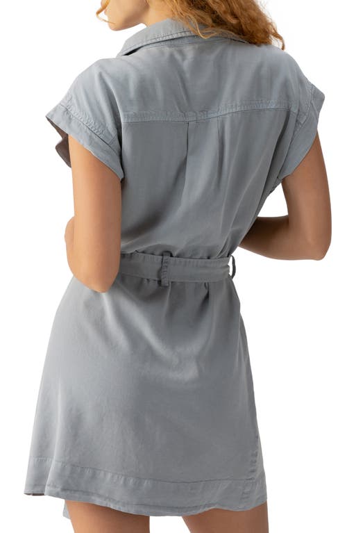 Shop Sanctuary Theo Short Sleeve Mini Shirtdress In Eucalyptus