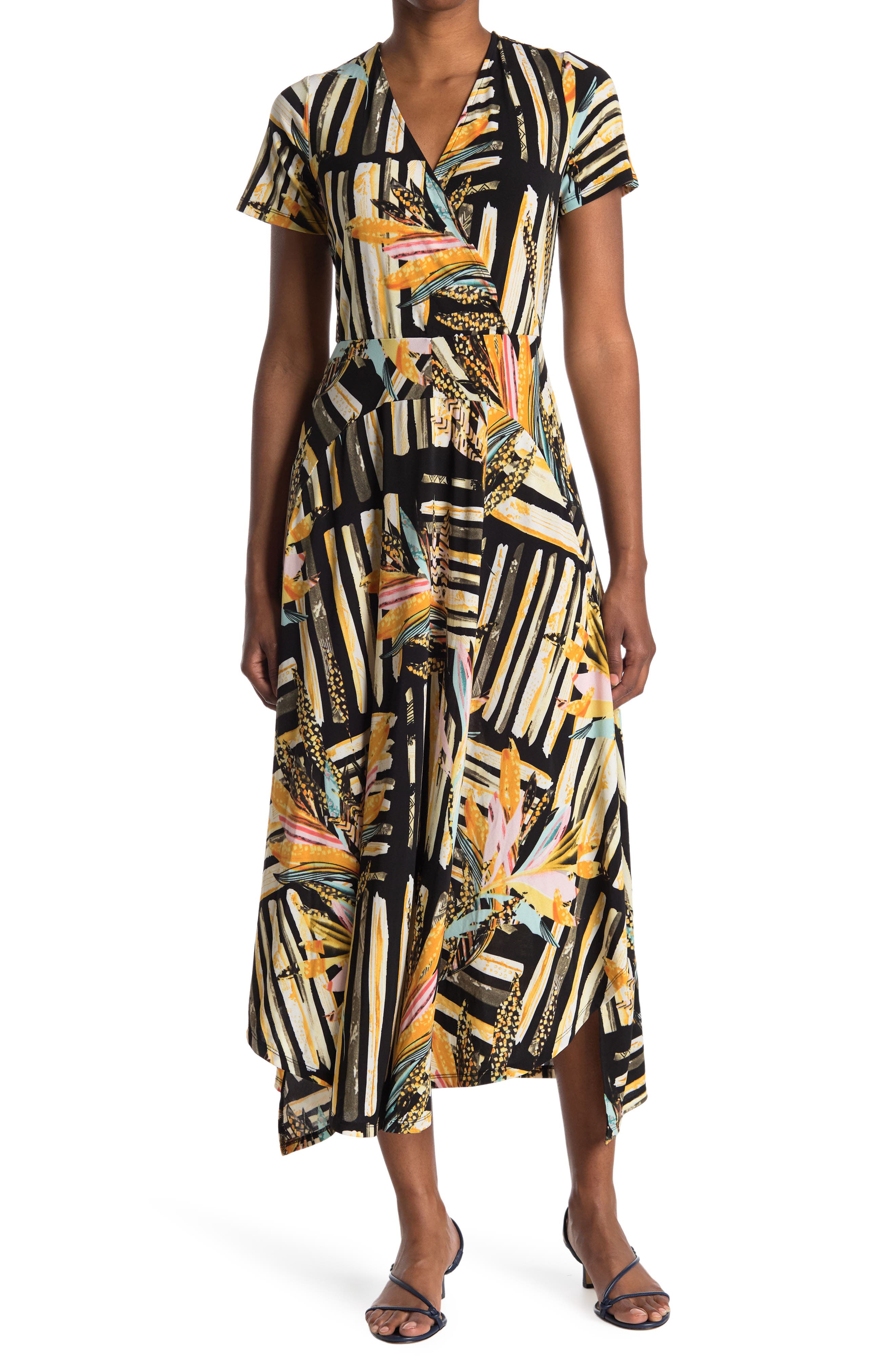 Love By Design Colette Double Layer Maxi Dress In Tropical Floral