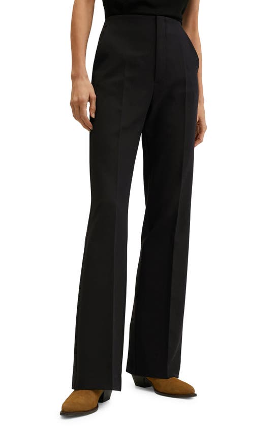Mango Tailored Straight Leg Pants In Black In Black