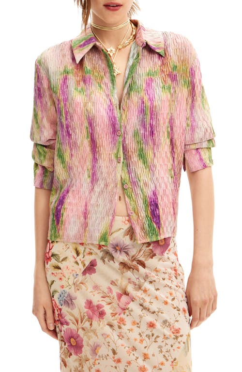 Desigual Yamagata Abstract Print Button-up Shirt In Red
