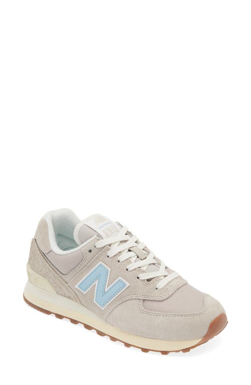 Shop New Balance 574 Sneaker In Moonrock/chrome Blue