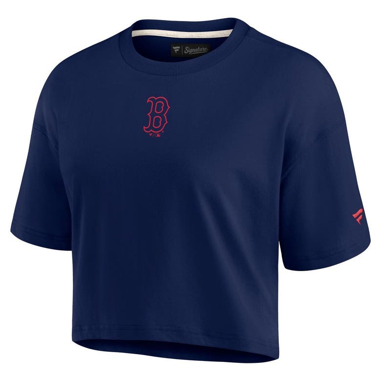 Shop Fanatics Signature Navy Boston Red Sox Elements Super Soft Boxy Cropped T-shirt