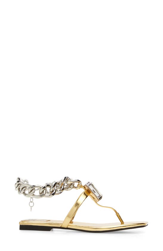Shop Jeffrey Campbell Ring On It Sandal In Gold Silver Combo