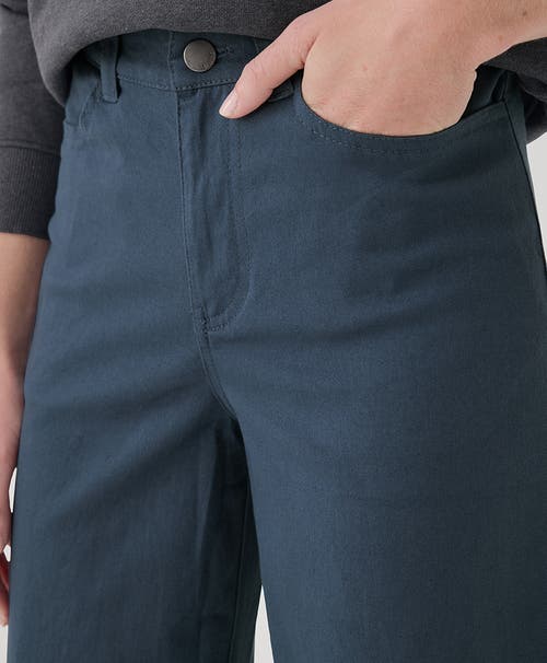 Shop Pact Organic Stretch Twill Denim Wide Leg Pant In Slate Blue