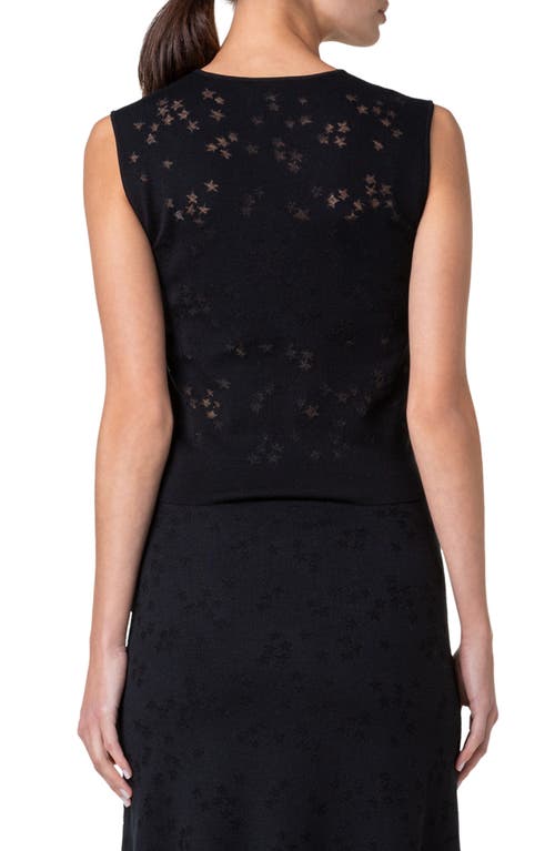 Shop Akris Stars Intarsia V-neck Shell In Black