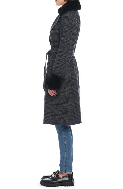 KATE SPADE KATE SPADE NEW YORK WALKER BELTED COAT WITH REMOVABLE FAUX FUR COLLAR AND CUFFS