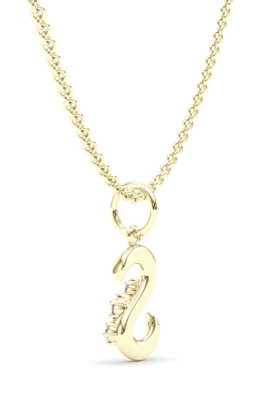 Hautecarat Graduated Lab-created Diamond Initial Letter Pendant Necklace In S - 18k Yellow Gold