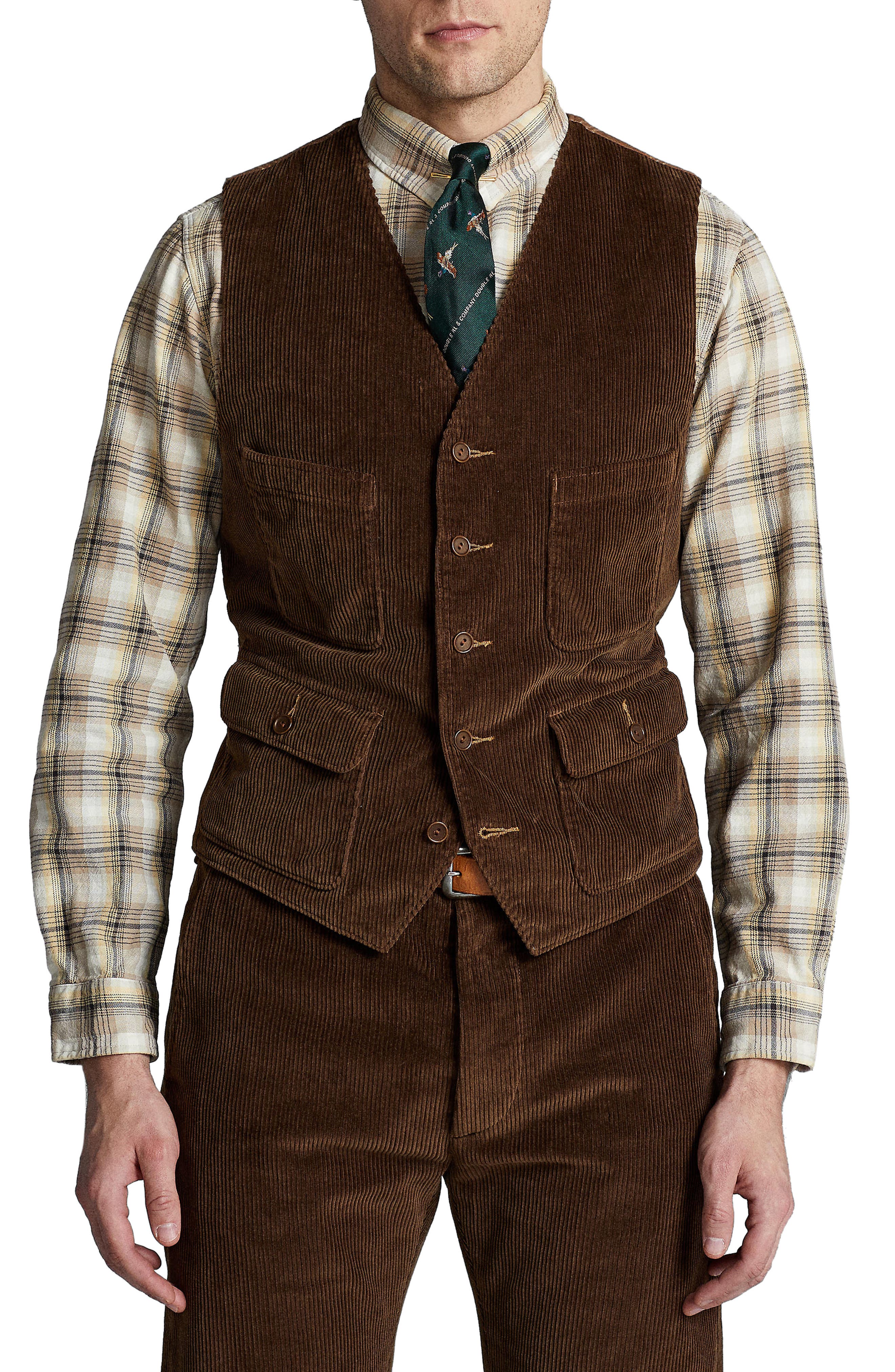 Double RL Stowford Cotton Corduroy Vest 