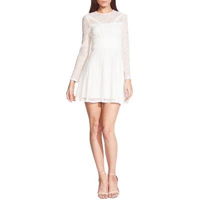 Bardot Tiana Lace Long Sleeve Minidress, Ivory