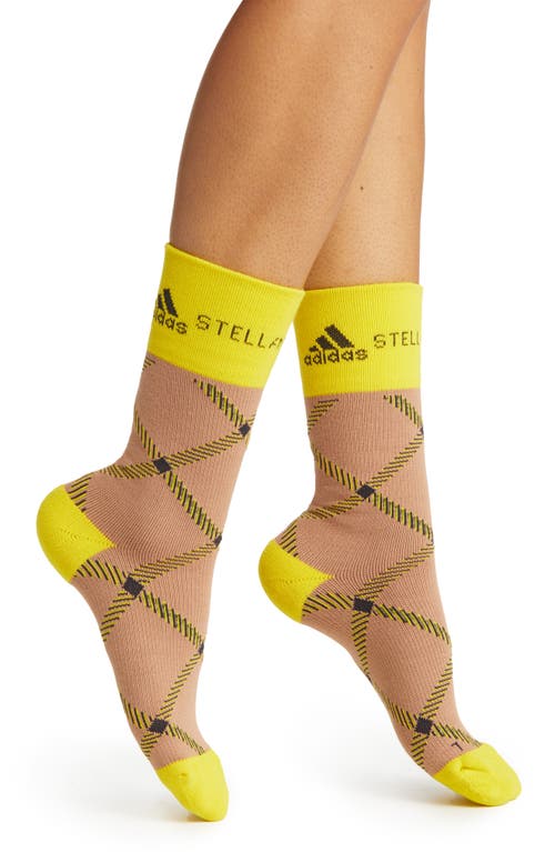 adidas by Stella McCartney Primegreen Warm Crew Socks in Camel/Yellow/Black