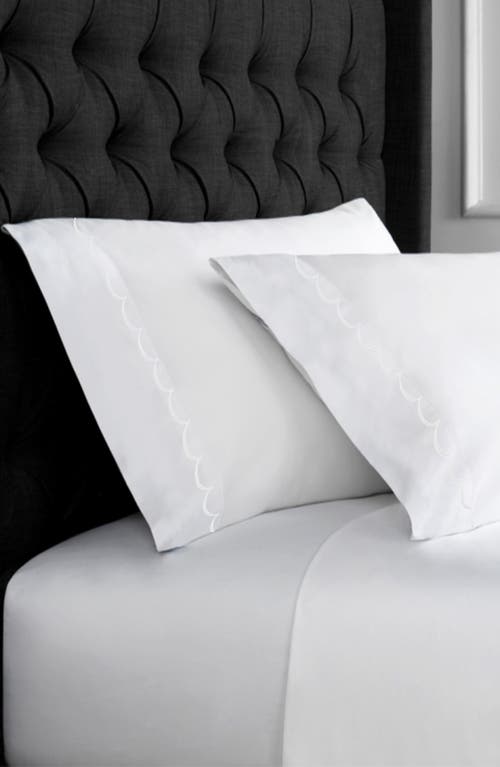 MELANGE HOME MELANGE HOME SCALLOPED EDGE EMBROIDERED 600 THREAD COUNT PILLOWCASES