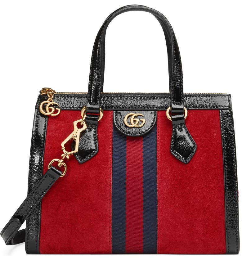 Gucci Small Ophidia House Web Suede Satchel | Nordstrom