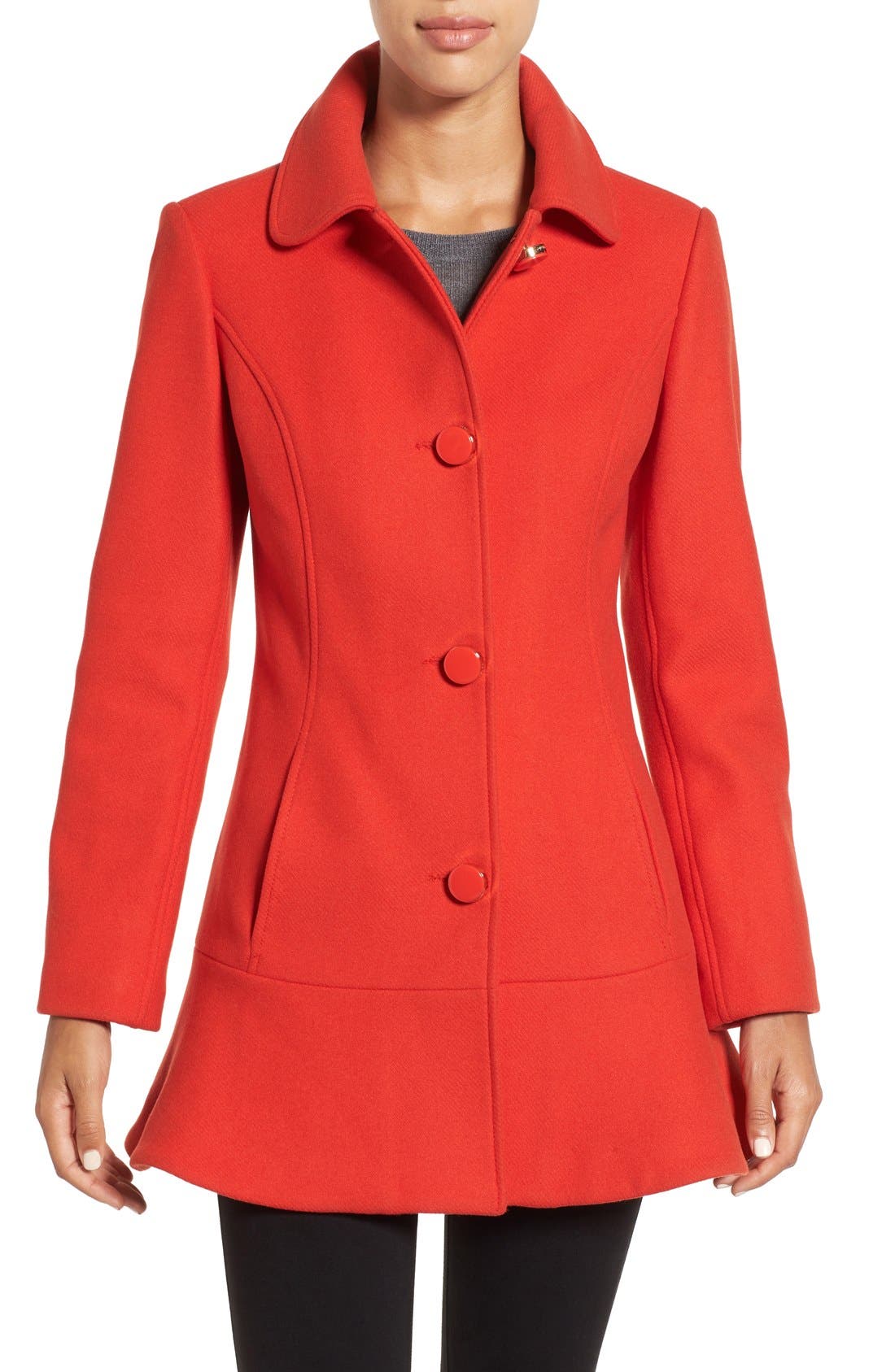 kate spade new york twill ruffle hem coat Nordstrom