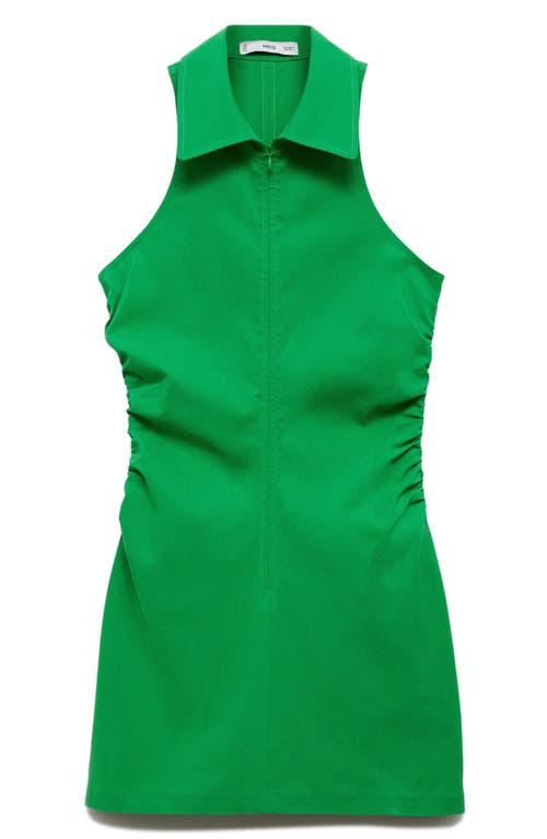 Mango Sleeveless Zip Shirtdress In Green