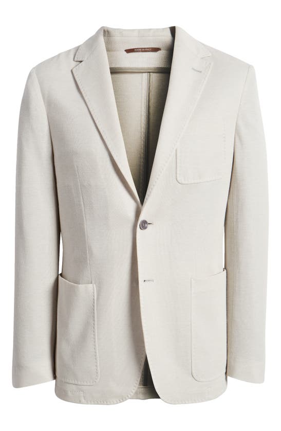 Shop Canali Trim Fit Knit Cotton Blend Sport Coat In White