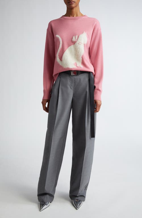 Shop Max Mara Studio Hot Kitten Virgin Wool Sweater In Peony