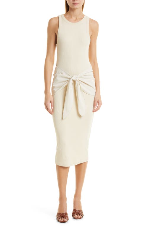 Veronica Beard Odeon Mixed Media Stretch Cotton Dress in Limestone at Nordstrom, Size Small