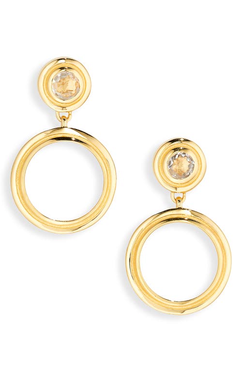Dean Davidson Signet Drop Earrings in Crystal Quartz/Gold