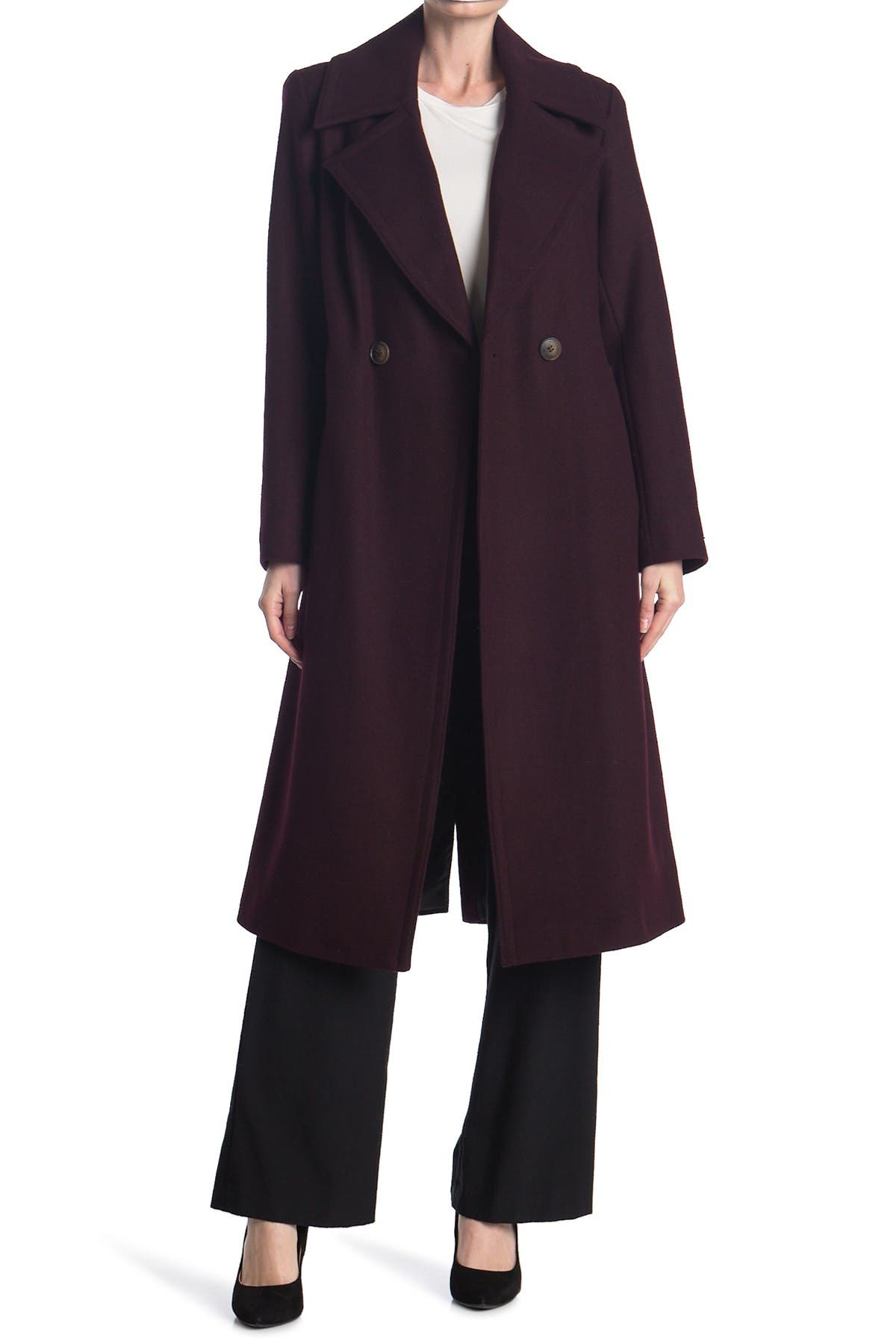 wine wool coat