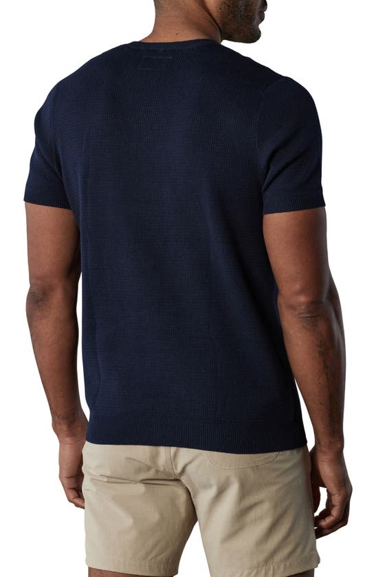 Shop The Normal Brand Waffle Stitch Short Sleeve Sweater In Navy