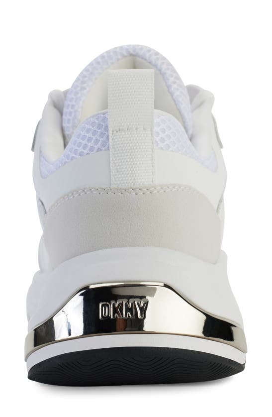 Dkny Shia Sneaker In White/ Silver