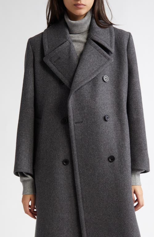 Johnstons Of Elgin Great Double Breasted Wool Coat In Grey