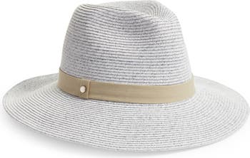 Nordstrom Packable Braided Paper Straw Panama Hat in Grey at Nordstrom