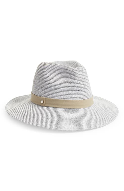 Packable Braided Paper Straw Panama Hat in Grey