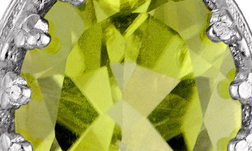 Fzn Sterling Silver Peridot Crown Drop Earrings In Peridot