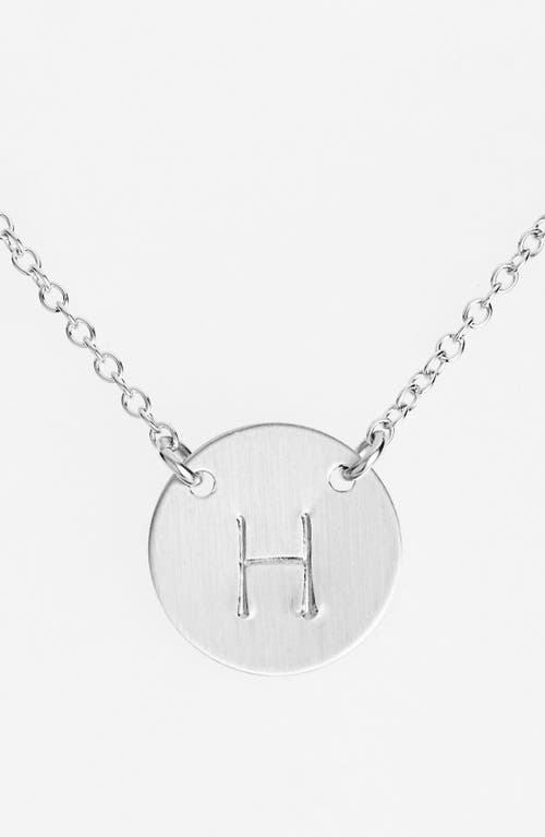 Sterling Silver Initial Disc Necklace in Sterling Silver H
