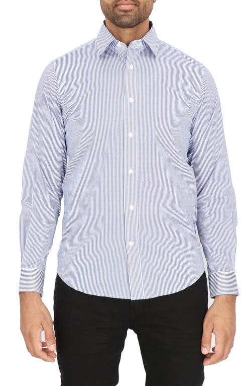 Scotch & Soda Modern Fit Dress Shirt In White/navy