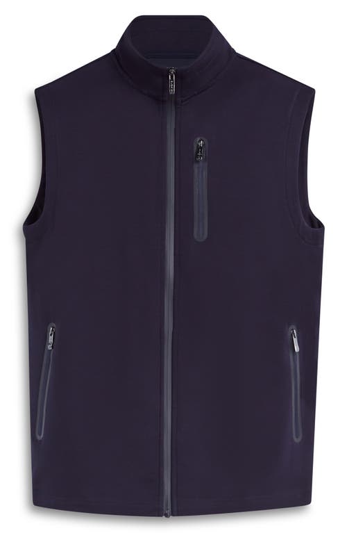 Shop Bugatchi Knit Zip-up Vest In Navy