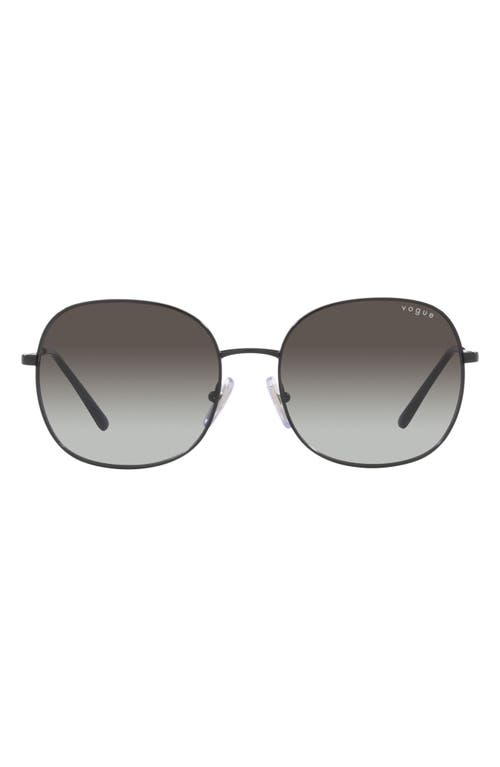 57mm Gradient Round Sunglasses in Black