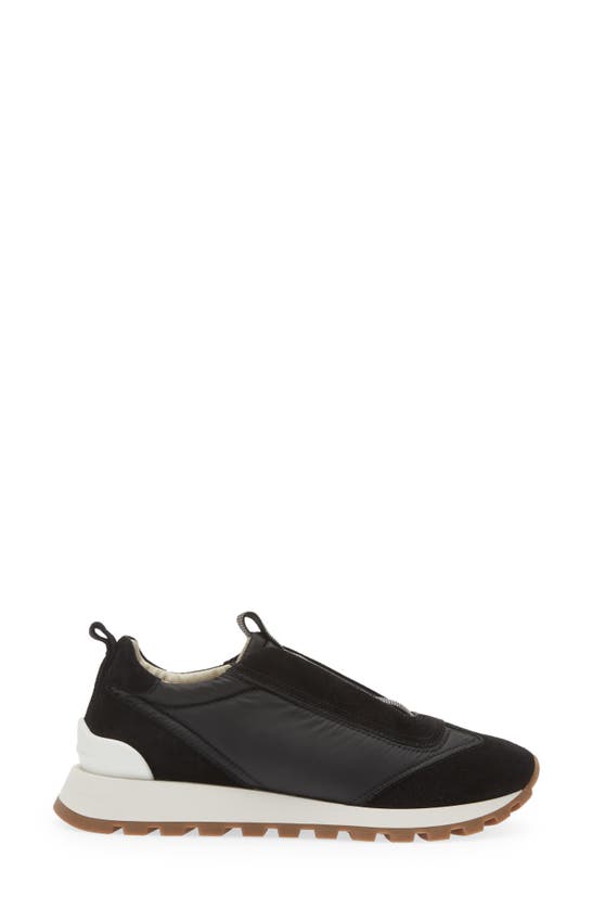 Brunello Cucinelli Monili-chain Leather Sneakers In Black