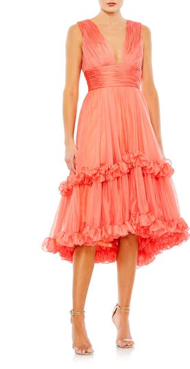 High low coral dress best sale