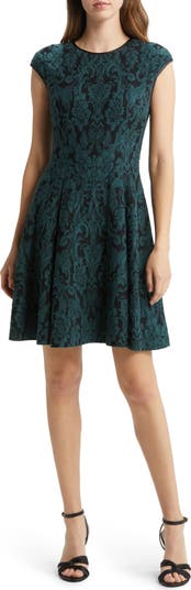 Vince camuto jacquard shop fit & flare dress