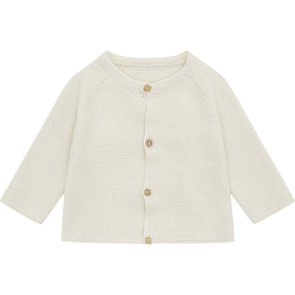 Vild House Of Little Organic Knit Cardigan In Ecru-no Dye