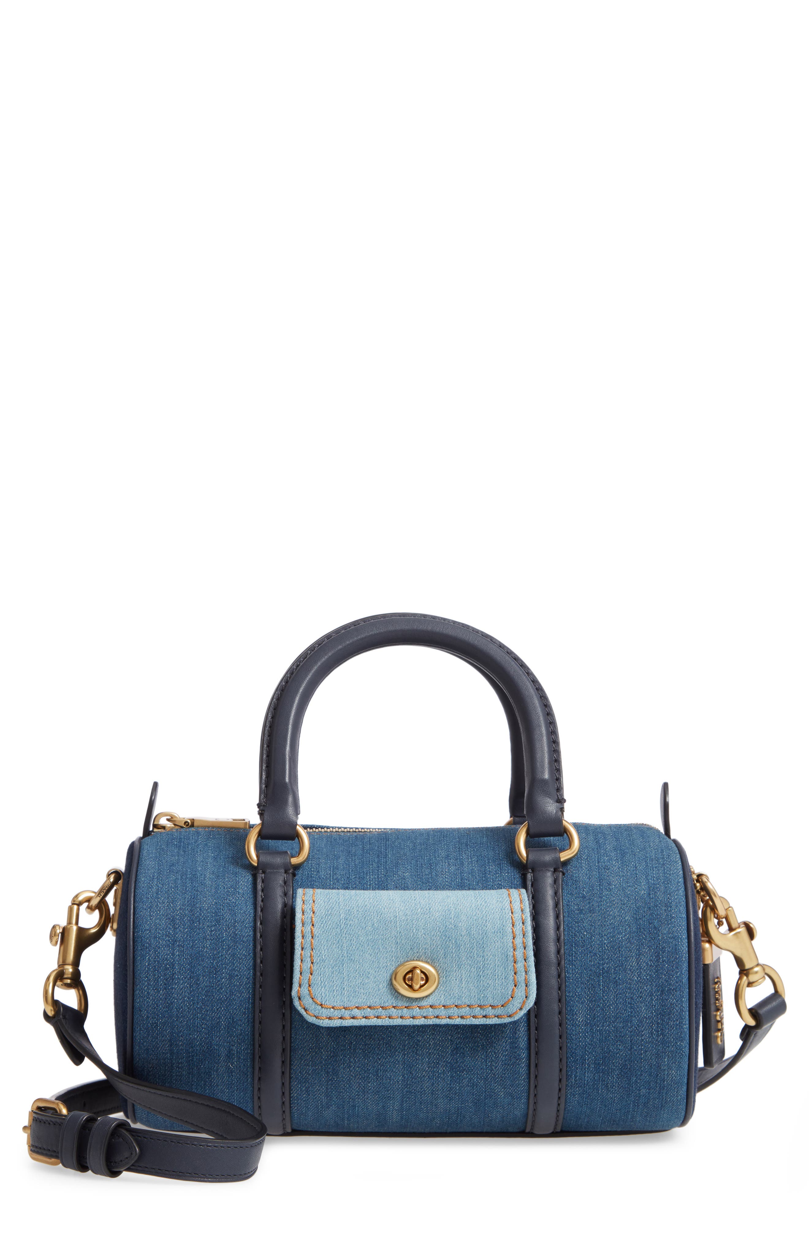 coach blue denim handbag