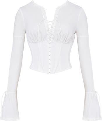 HOUSE OF CB Dana Puff Sleeve Corset Top