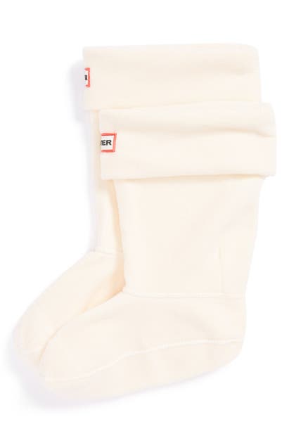 Hunter Kids' Fleece Welly Boot Socks In Cream