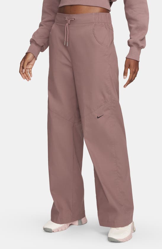 Shop Nike Sportswear Essentials High Waist Pants In Smokey Mauve/black